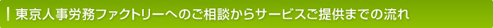 東京人事労務ファクトリーへのご相談からサービスご提供までの流れ